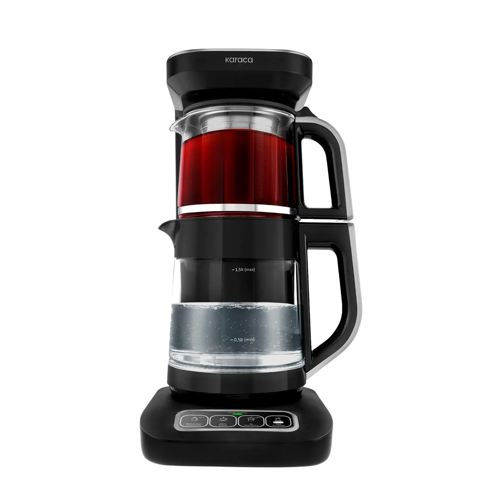 Karaca Çaysever Robotea Pro Connect 4 in 1 Konuşan Cam Çay Makinesi Silver