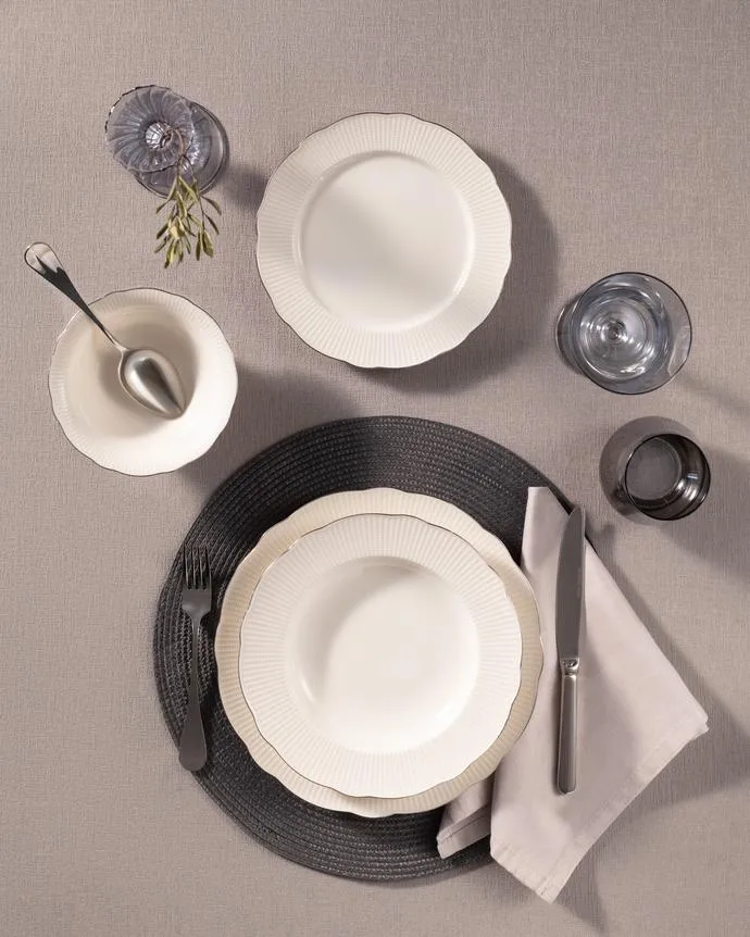 Delron 6 Kişilik 24 Parça Yemek Takımı - Gold/Platin